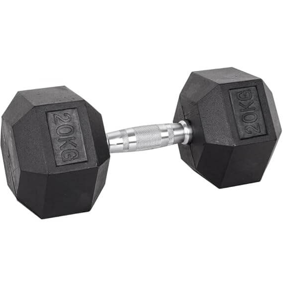 20KG Rubber Hex Dumbbell